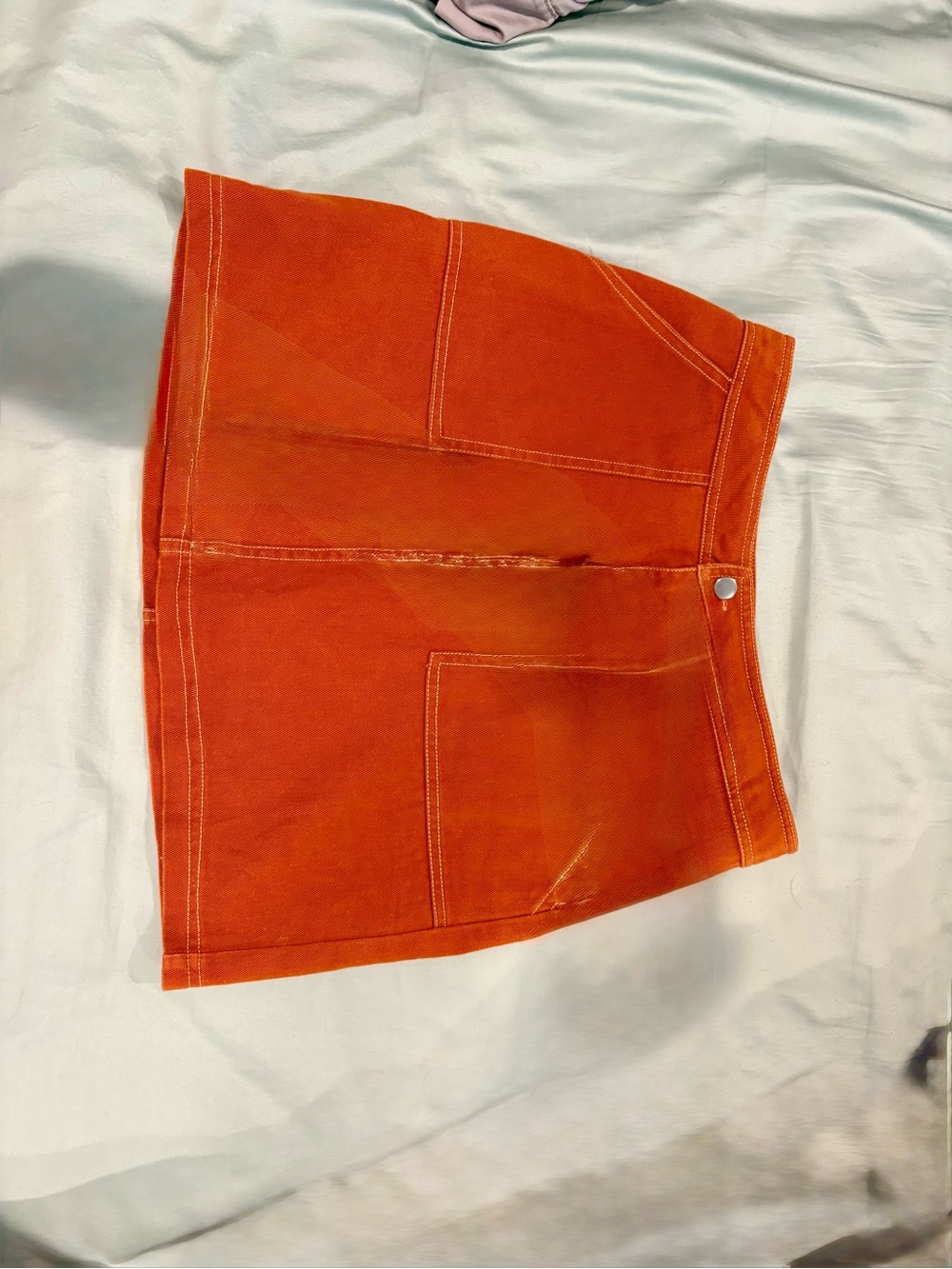 Rust Denim Mini Skirt